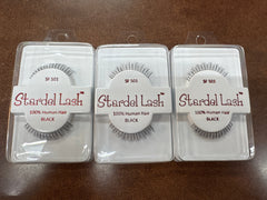 Stardel Lash 100% Human Hair Eyelashes Black: SF 501 (Pack of 3)