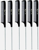 Krest / 4641 black Perm Extra Fine Teeth Comb: 8 1/2" - pack of 6