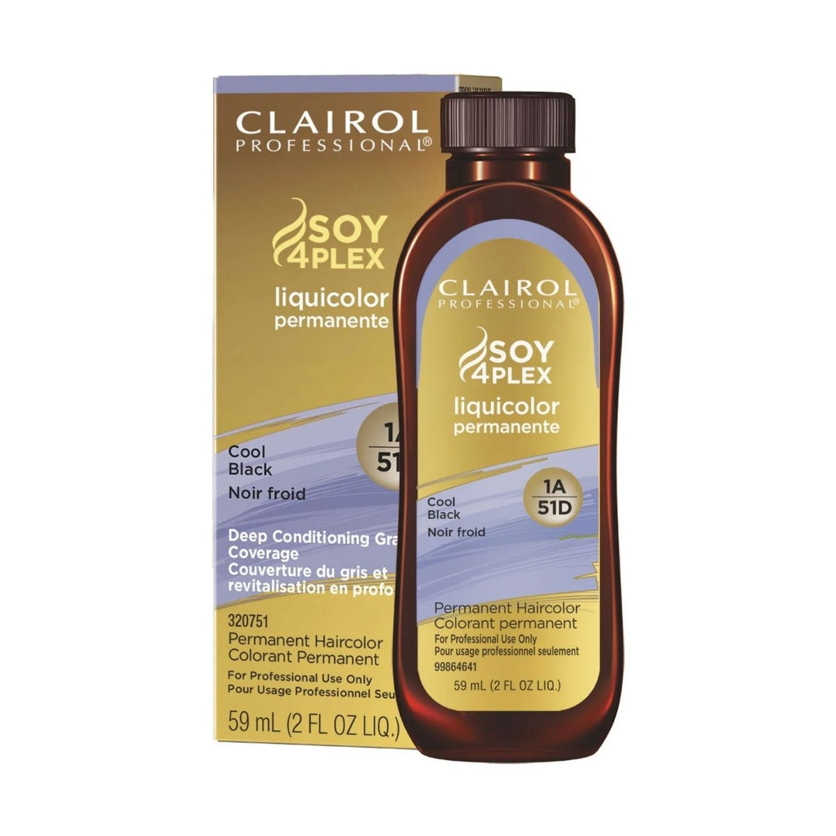 2 oz Clairol Soy4flex Liquicolor 1A/51D • Cool Black fs