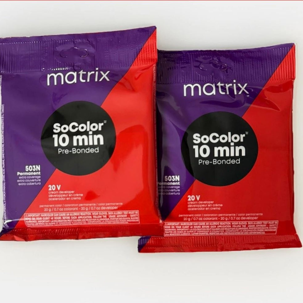 (2 Pack) Matrix SoColor 10 Minute Hair Color & Developer 503N Darkest Brown
