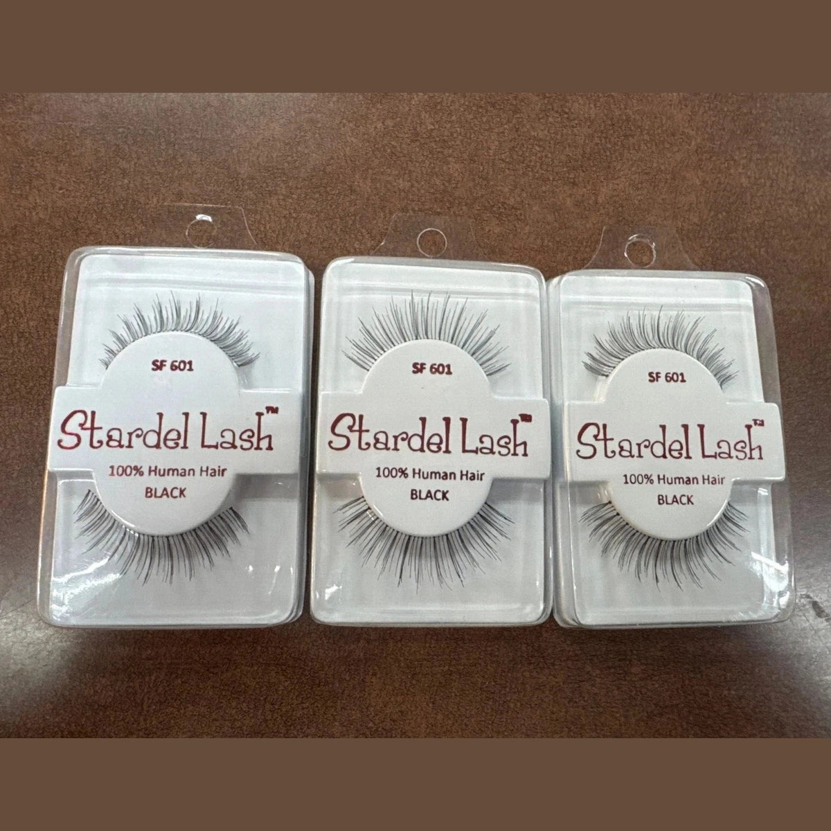 SF 601 Stardel Lash 100% Human Hair Eyelashes Black (pack of 3) pure