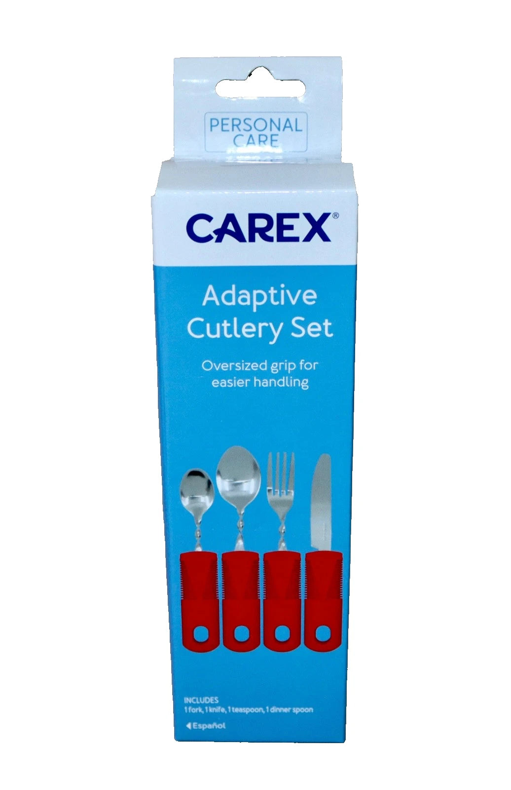 Carex Adaptive Cutlery Set |4-Piece| Red - Oversized Bendable Utensils / pure