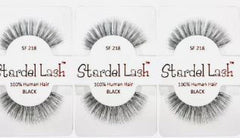 Stardel Lash 100% Human Hair Eyelashes Black: SF 218 (pack of 3)