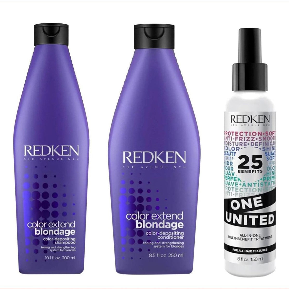 (Set of 3) Redken Blondage - Shampoo 10oz, Conditioner 8 oz, mask 8oz / pure fs