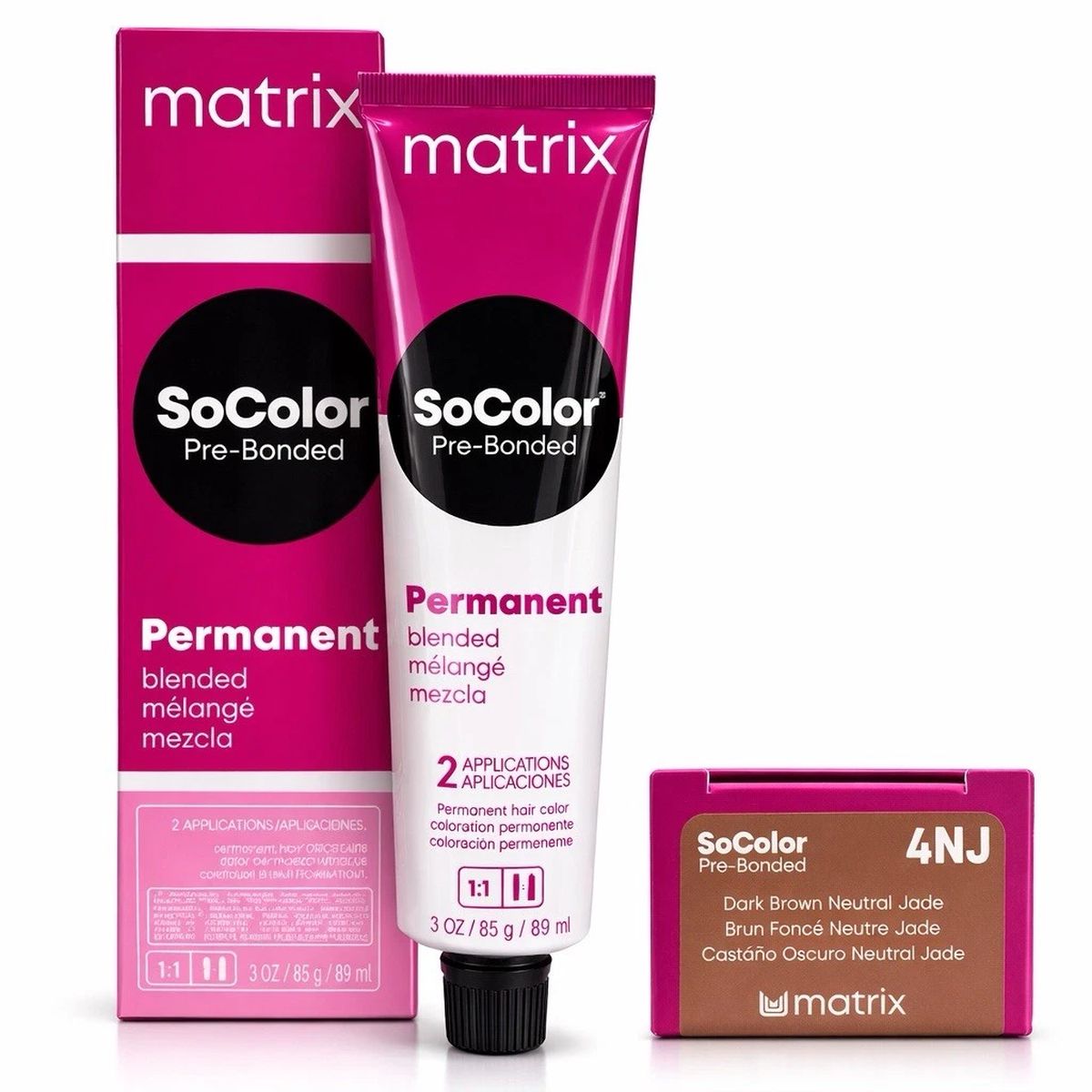 4NJ Matrix SoColor - Pre Bonded / Permanent Hair Color, <3 oz> Dark Brown Neutral Jade
