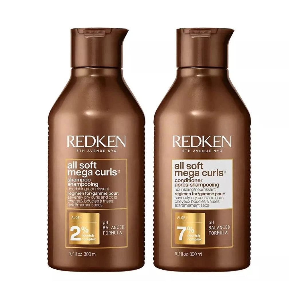 Redken All Soft Mega / Curls Shampoo & Conditioner, 10.1 oz Duo - pure