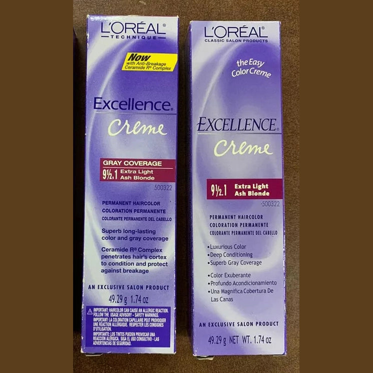 (Pack of 2) Loreal Excellence Creme Color 9 1/2.1 Extra Light Ash Blonde 1.74 oz pure