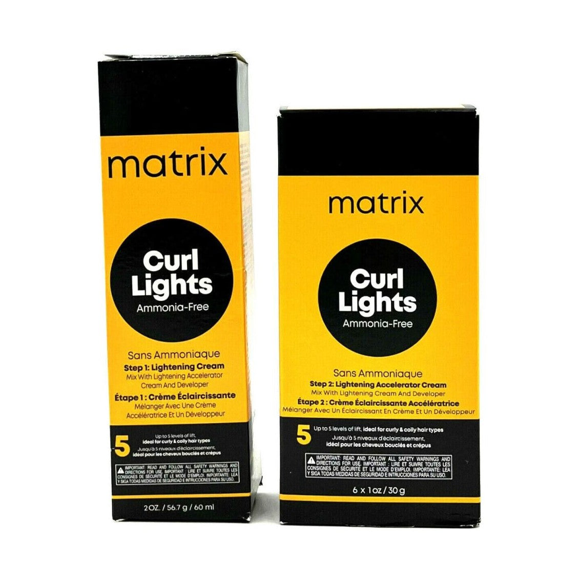 Matrix / Curl Lights Step 1 Lightening Cream (2 oz) & Step 2 Accelerator (1 oz) - Duo