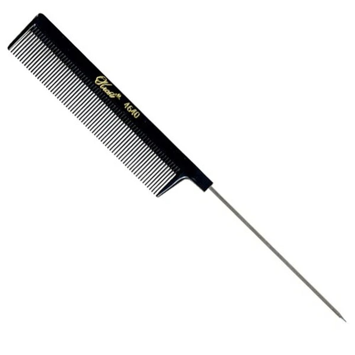 Krest 4640 Black Fine Tooth Stainless Steel Pin Tail Comb 1pc pure