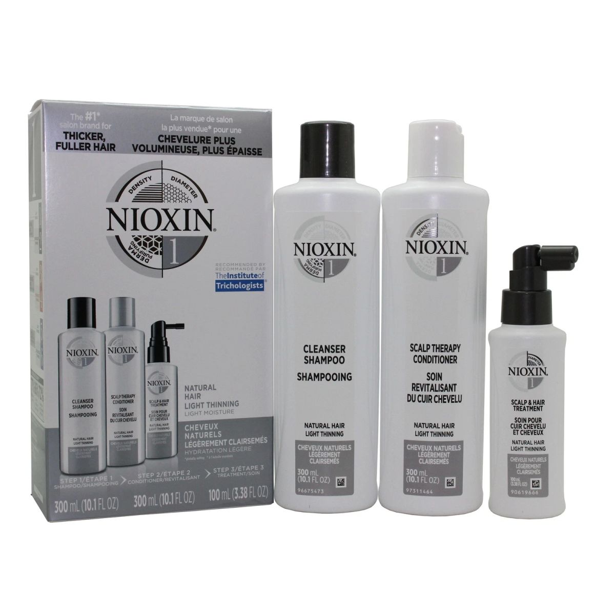 3pc nwpk - Nioxin / Starter Kit 1 Cleanser+Therapy+Treatment (10+10+3oz) pure