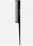 Krest / 4740 black Rattail Teaser Cutting Hair Comb: 8" - 1pc fs