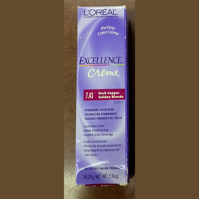 Loreal Excellence Creme Permanent Color 7.43 Dark Copper Gold Blonde 1.74 oz pure fs