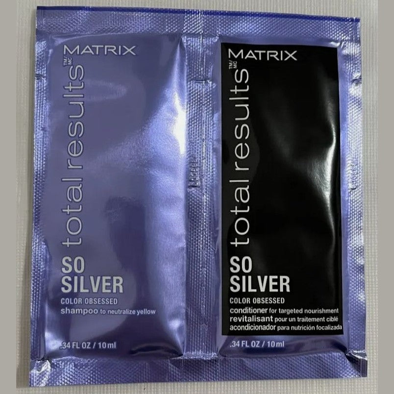 Matrix Total Results SO SILVER Shampoo & Conditioner Duo .34ea Travel Packs care