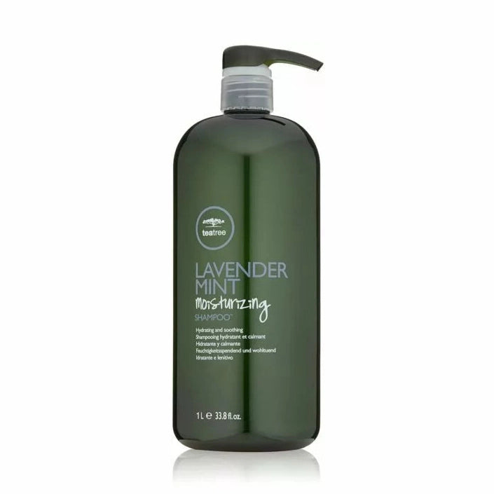 Paul Mitchell Tea Tree Lavender Mint Moisturizing Shampoo 33.8 oz dark green bottle with pump