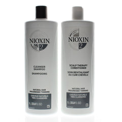 Nioxin System 2 Cleanser & Scalp Therapy Conditioner 33.8 oz Duo (new package) CARE LT