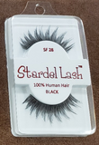 Stardel Eye Lashes 100% Human Hair Black one pair Choose.. Number
