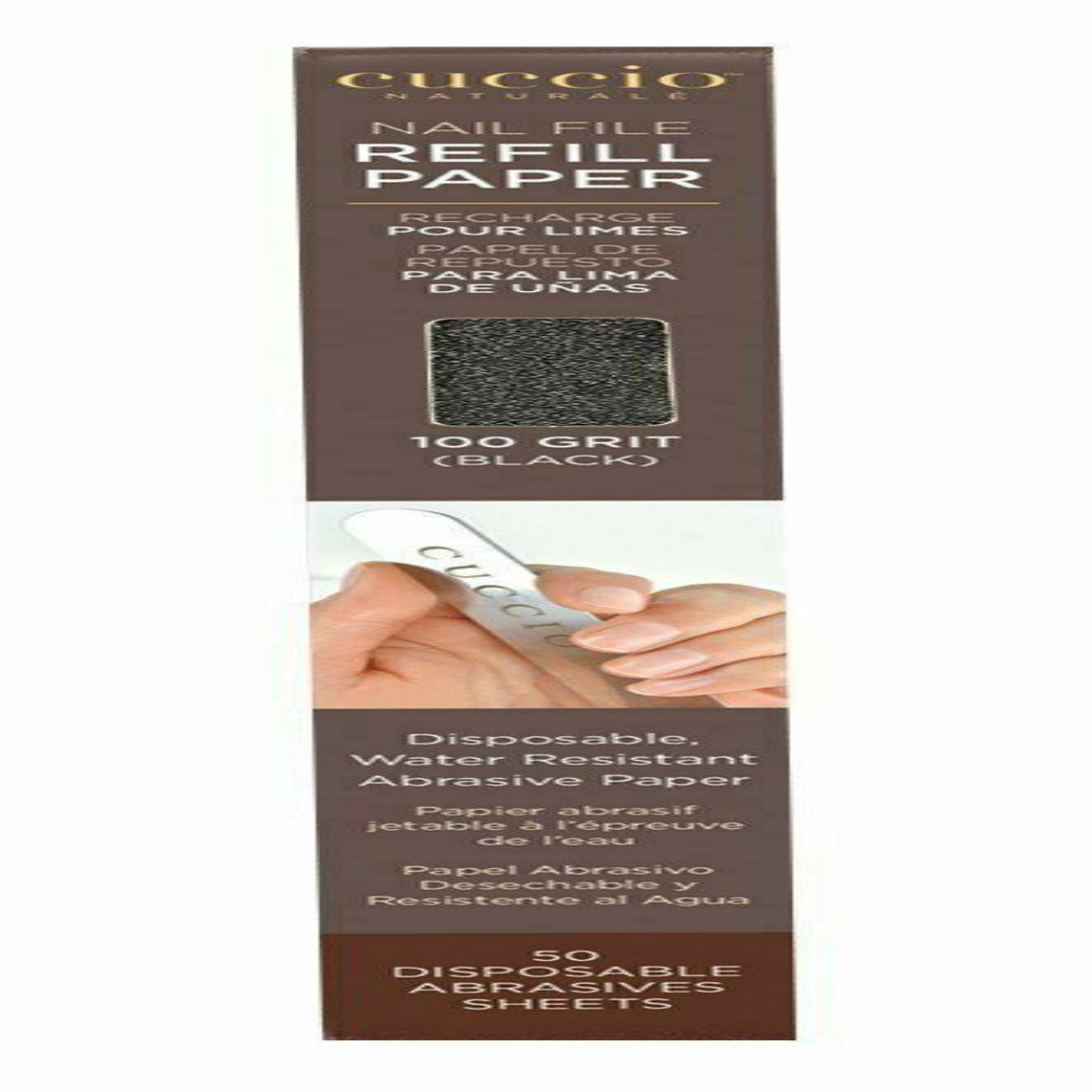 50 Sheets Cuccio Pro nail file Refill Papers (100 Grit) pure
