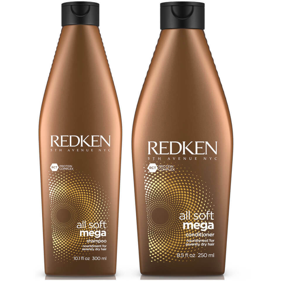 DUO Redken All Soft / Mega Shampoo and Conditioner, 10.1 oz & 8.5 oz OG - pure fs