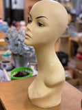 Female used Mannequin Doll Head Wig Hat Jewelry Display 18"inch Light TAN