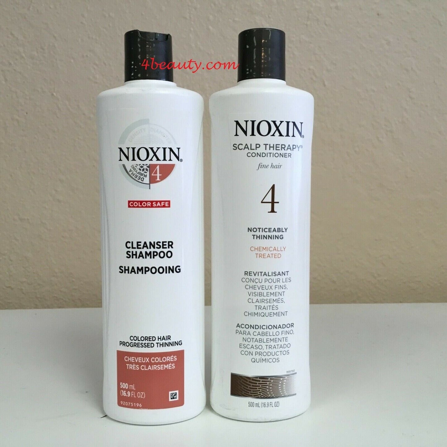 Duo Nioxin System 4 Cleanser & Scalp Therapy Conditioner 16.9 oz Mixed pure sale