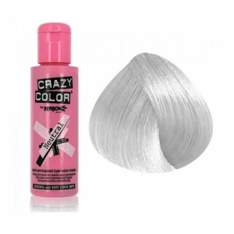 100ml Crazy Color Semi Permanent Hair Color Dye Cream Neutral 031 pure