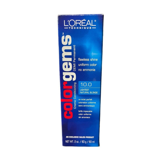 2 oz Loreal Colour Gems Demi Permanent 10.0 Lightest Natural Blonde pure fs