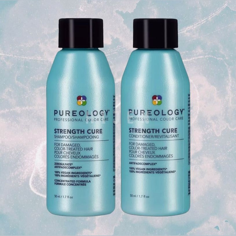 Duo Pureology Strength Cure Shampoo & conditioner 1.7 oz travel pure