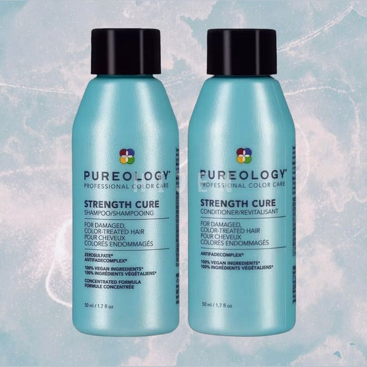 Duo Pureology Strength Cure Shampoo & conditioner 1.7 oz travel pure