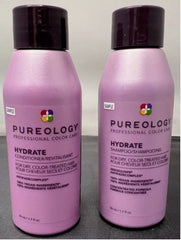 Pureology Hydrate Shampoo & conditioner 1.7 oz travel DUO care