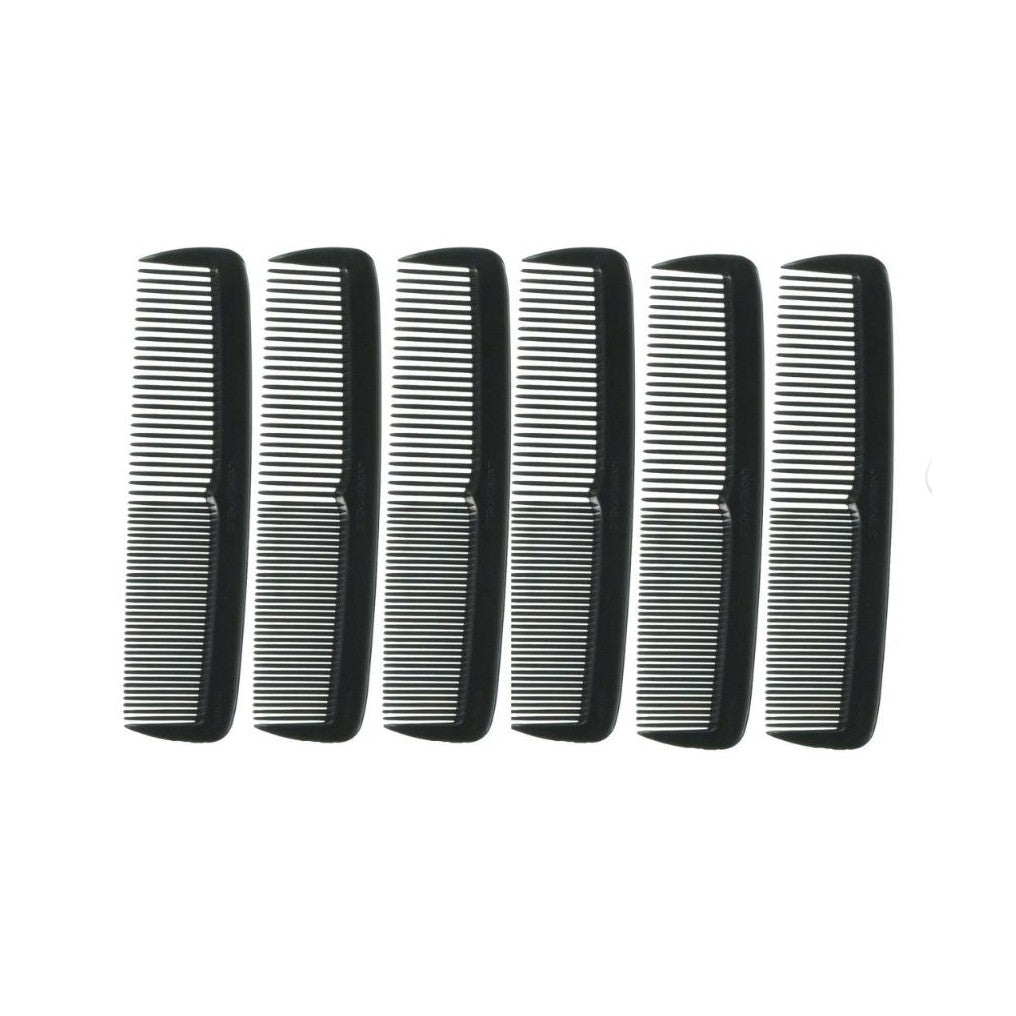 (6 Pack) Black Professional Hair Pocket Size 5" Unbreakable Comb fs
