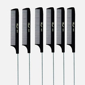 Krest / 4641 black Perm Extra Fine Teeth Comb: 8 1/2" - pack of 6