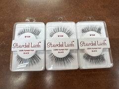 Stardel Lash 100% Human Hair Eyelashes Black - SF 510 (Pack of 3) pure