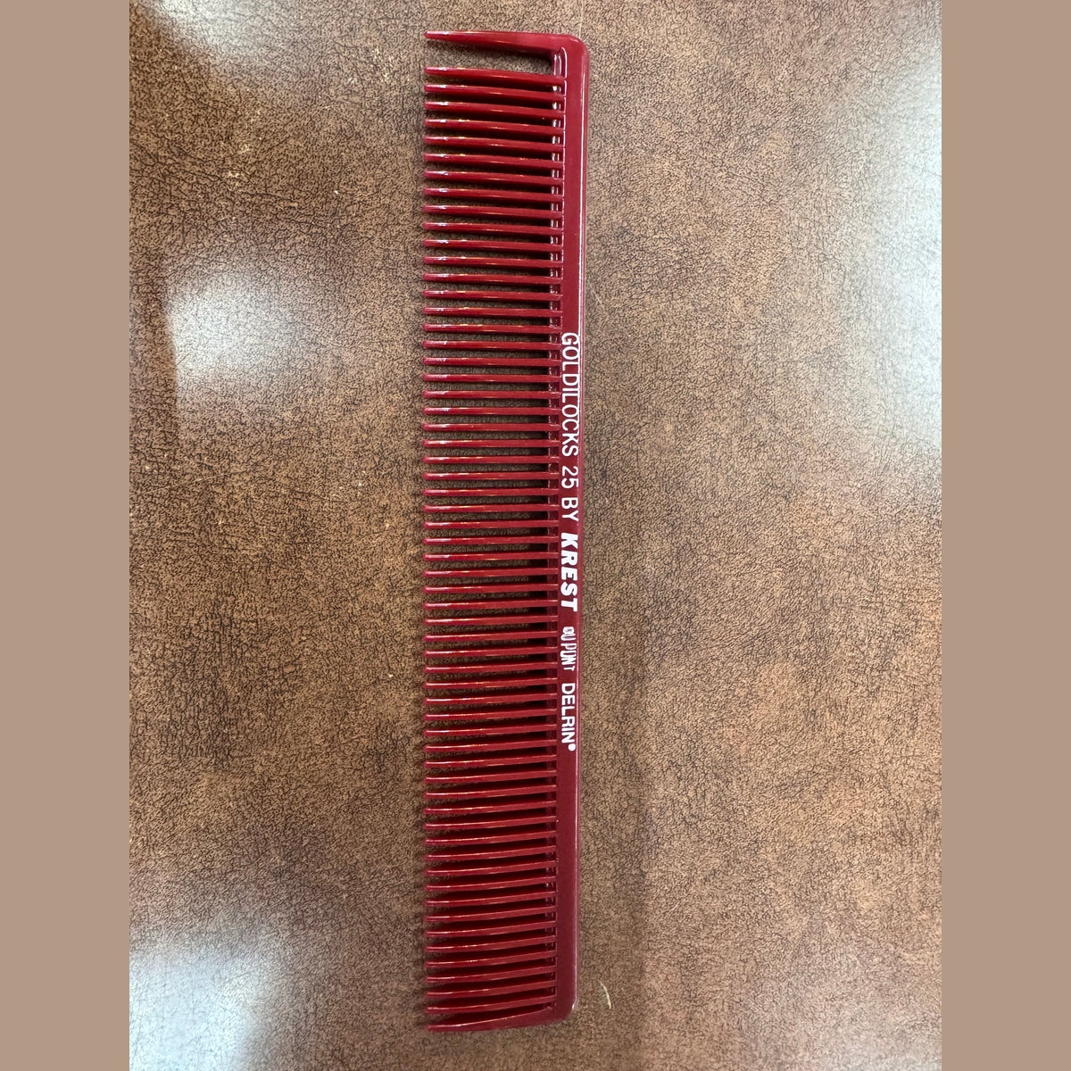 Krest 25 Burgundy goldilocks long sectioning comb 7 1/4" - 1pc fs