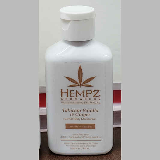 2.25 oz Hempz Tahitian Vanilla & Ginger Herbal Body Moisturizer Lotion pure