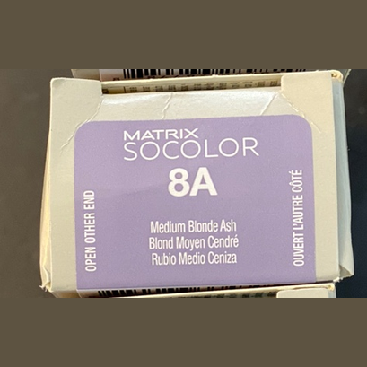 8A Matrix SoColor permanent Hair Color Medium Blonde Ash 3 oz pure fs