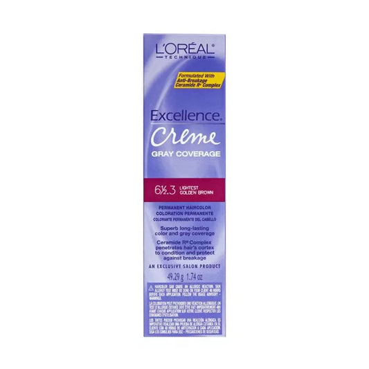Loreal Excellence Creme Permanent Color 6.3 Light Golden Brown 1.74 oz pure