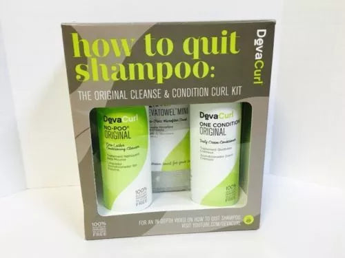 DevaCurl How To Quit Shampoo - No Poo Conditioner / Towel Kit [3pc box] fs