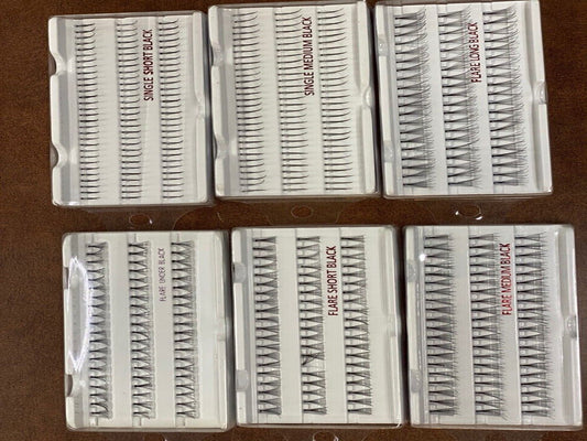 Stardel Eye Lashes 100% Human Hair Black one pair Choose FLARE OR SINGLE