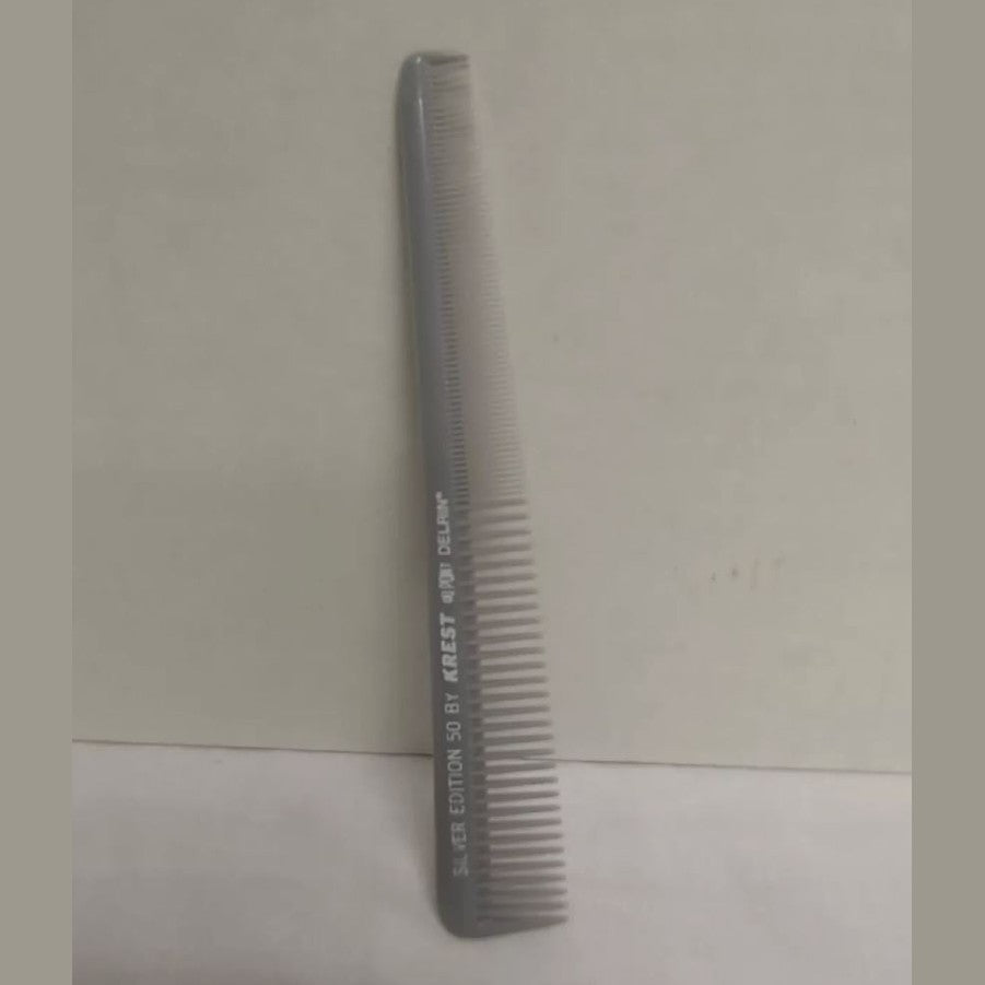 Krest 50 Silver Professional Tapering Barber hair comb 71/2" - 1pc pure