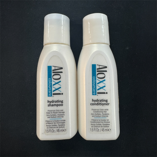 Duo Aloxxi Colour Care Hydrating Shampoo & Conditioner 1.5 oz travel pure