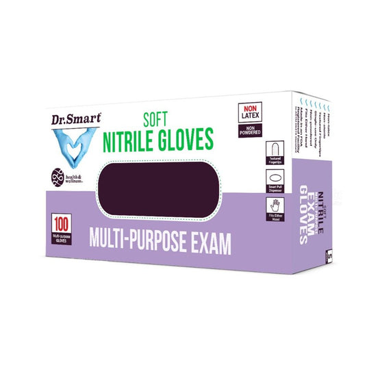 Dr. Smart Soft Nitrile Exam Gloves Small Non Latex 100 Count Powder Free pure fs