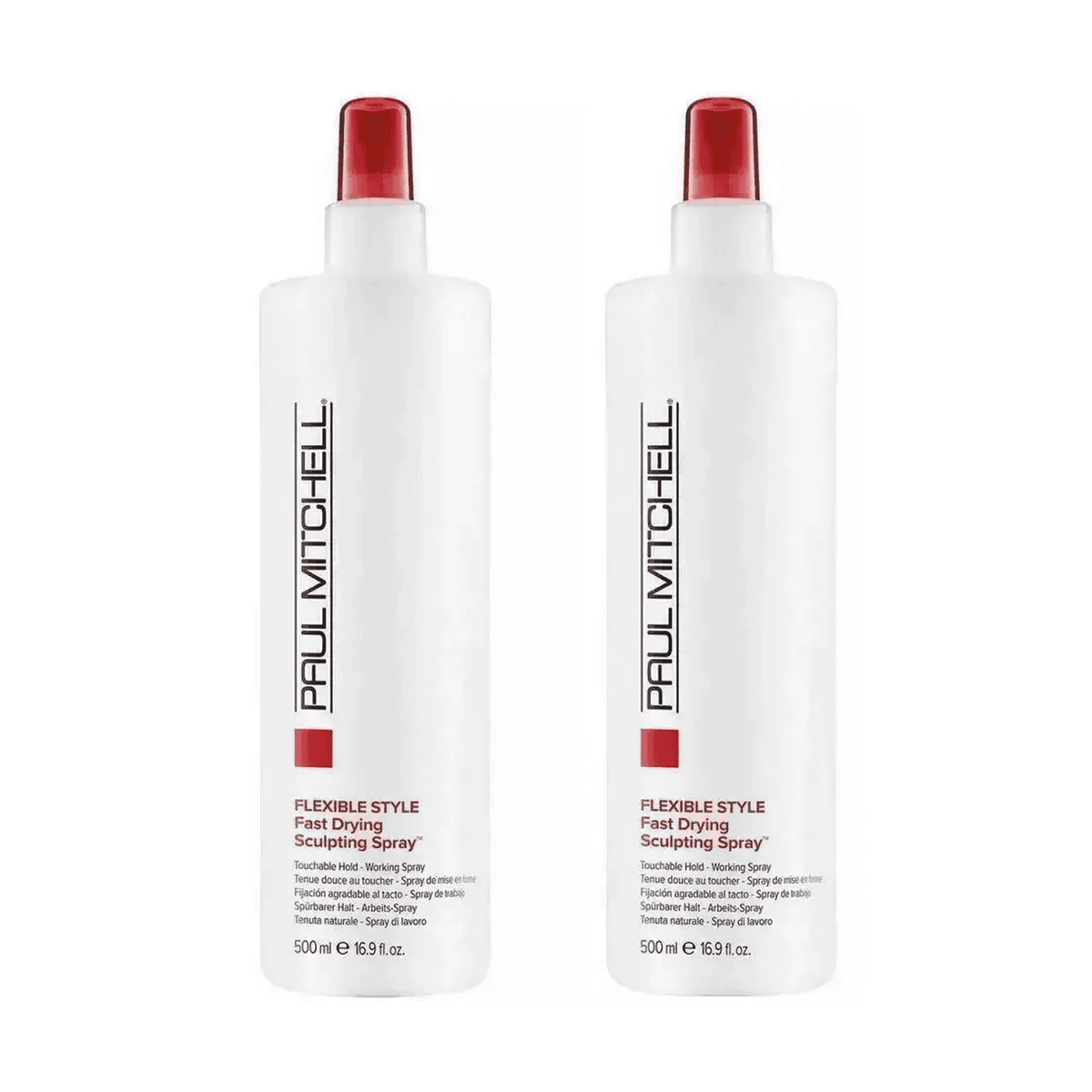 Paul Mitchell Fast Drying Sculpting Spray 16.9 oz 2-pack with red caps for flexible hold