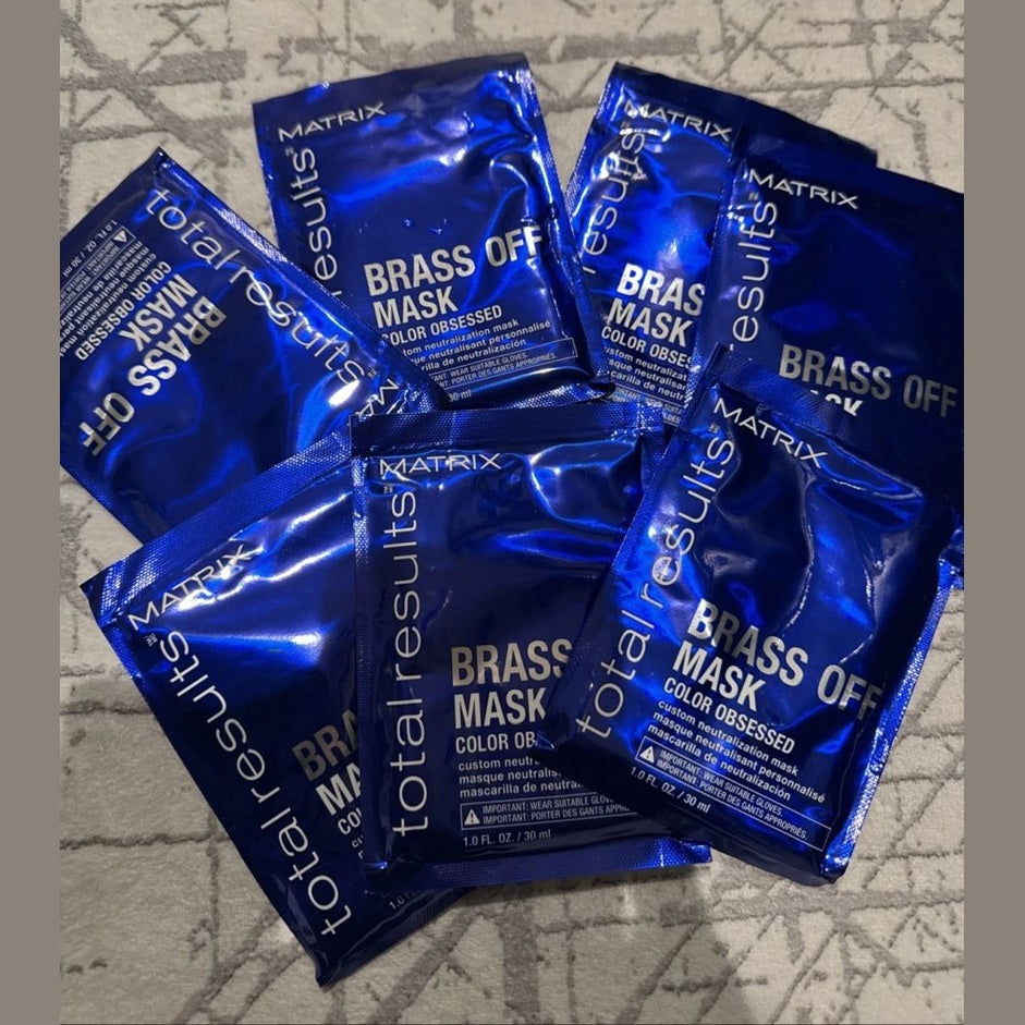 7-pack Matrix Brass Off Color Depositing / Neutralization, Hair Mask 1 oz travel