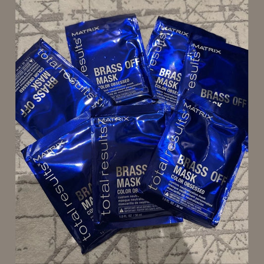 7-pack Matrix Brass Off Color Depositing / Neutralization, Hair Mask 1 oz travel