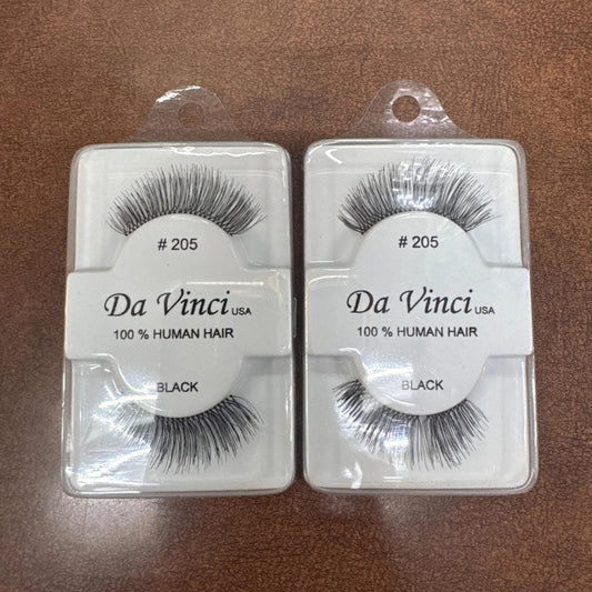 Da Vinci Eye Lashes 205 100% Human Hair, Black (pack of 2)