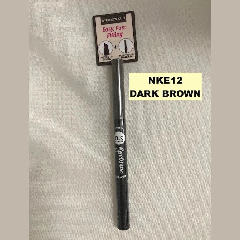 Nicka K Eyebrow Pencil & Skinny Mascara Duo NKE12 Dark Brown