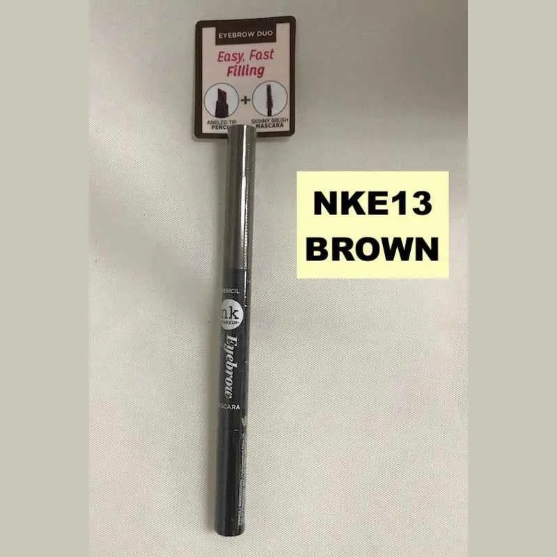 Nicka K Eyebrow Pencil & Skinny Mascara Duo NKE13 Brown fs