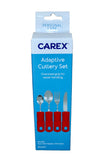 Carex Adaptive Cutlery Set ~ Red Set of 4 Oversized Bendable Utensils BRAND NEW