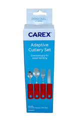 Carex Adaptive Cutlery Set ~ Red Set of 4 Oversized Bendable Utensils BRAND NEW