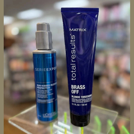 L'Oreal Cool Blonde Care Set Matrix Brass Off + Blonde Perfector Duo